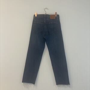 Levis Jeans Womens Sz 24 Denim Green Raw Fringe Cut Slim Western Rodeo Boho Indi